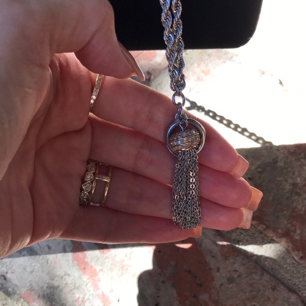 Silver Tassel Bracelet Gold Accents